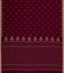 Maroon Handloom Bengal Cotton Saree With Chevron Buttas-BG1583