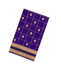 Purple Handloom Kanchi Cotton Saree With Silk Border-KC1805