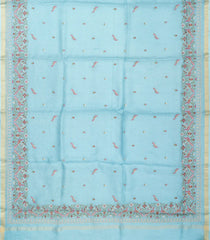 Turquoise Handloom Kota Silk Saree With Bird Motifs-KO1041