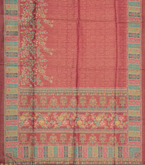 Peach Printed Synthetic Tussar Silk Saree With Contrast Border-SY0141