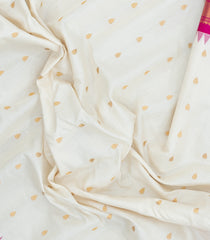 White Handloom Gadwal SICO Saree With Cotton Body & Silk Border-GA0325