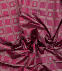 Chestnut Pink Woven Synthetic Dupion Saree With Checks & Contrast Pallu-SY0516