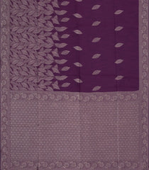 Dark Purple Woven Art Linen Saree With Leafy Motifs-BL5645