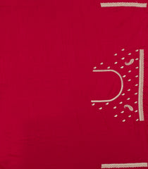 Red Woven Art Crepe Saree With Floral Embroidered Border-BL4973