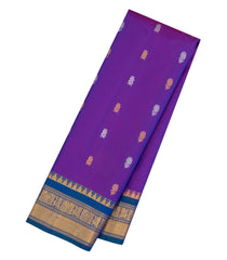 Teal Handloom Gadwal Silk Saree With Buttas & Contrast Border-GA0424
