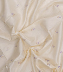 Off White Handloom Uppada Silk Saree With Meena Floral Motifs-UP0357