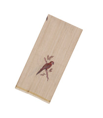 Taupe Woven Synthetic Manipur Silk Saree With Crimson Printed Bird Motifs-BL4951