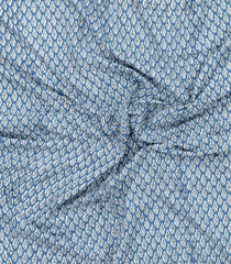 Steel Blue Printed Jaipur Cotton Saree With Border-JC1843