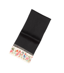 Black Woven Organza Silk Saree With Printed Floral Motifs-BL3844