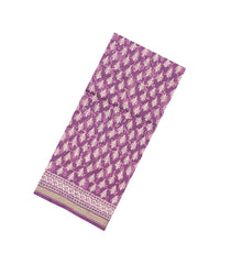 Lilac Printed Jaipur Cotton Saree With Floral Motifs-JC1716