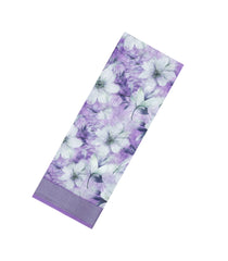 Lavender Printed Synthetic Linen Saree With Floral Motifs-SY0204
