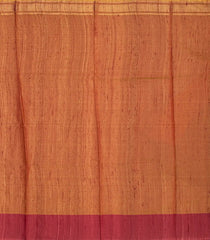 Peach Handwoven Tussar Silk Saree With Floral Motifs-Peach