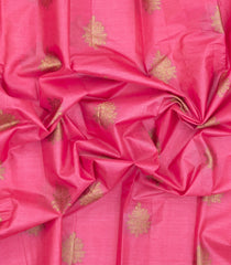 Peach Woven Tussar Silk Saree With Floral Buttas-TU3584