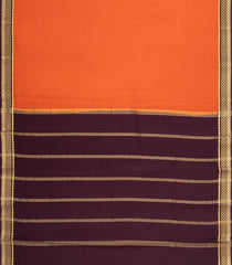 Orange Woven Mysore Silk Saree With Contrast Zari Border-MS3786