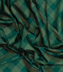 Sea Green Handloom Soft Silk Cotton Saree With Zari Checks-SC4306