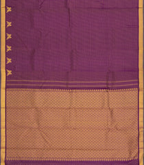 Dark Purple Handloom Kanchipuram Silk Saree With Vairaoosi Stripes-KA13987
