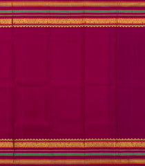 Bottle Green Handloom Korvai Kanchipuram Silk Saree With Magenta Border-KA14030
