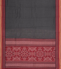 Black Printed Chanderi Cotton Saree With Zari Border-BL5483