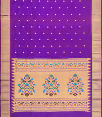 Purple Handloom Paithani Silk Saree With Meena Buttas-PA1114