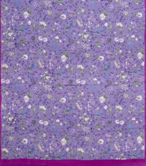 Lavender Printed Pure Satin Silk Saree With Floral Motifs-PS0943