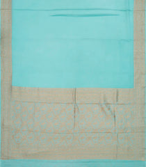 Light Blue Handloom Banarasi Khadi Georgette Silk Saree With Floral Motifs-BE1590