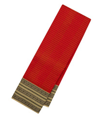 Red Handloom Korvai Kanchipuram Silk Saree With Silk Checks & Border-KA14151