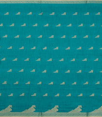 Turquoise Printed Synthetics Dola Saree Zari Buttas-BL5297
