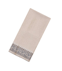 Taupe Printed Synthetics Dupion Body Zari Checks With Jhalar-BL6041