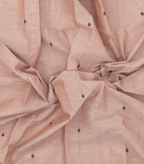 Light Peach Woven Chettinad Cotton Saree With Contrast Border-CN1848