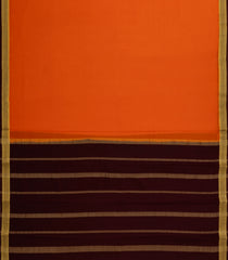 Orange Woven Mysore Silk Saree With Contrast Border-MS3288