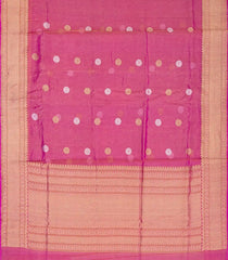 Peach Handwoven Banarasi Tissue Silk Saree With Chakaram Motifs