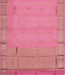 Dusty Pink Woven Pure Organza Silk Saree With Zari Buttas-KS1084