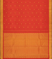 Red Handloom Kanchipuram Silk Saree With Vairaoosi & Buttas-KA15520