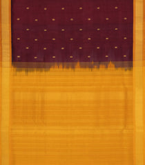 Maroon Handloom Silk Cotton Saree With Buttas & Contrast Border-SC4476