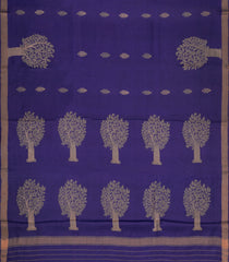 Purple Handloom Tussar Silk Saree With Floral Buttas-TU3564