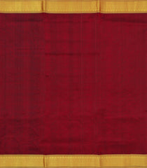 Maroon Handloom 9 Yards Silk Cotton Saree With Contrast Border-SC4442