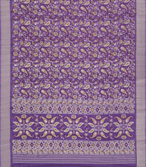 Lilac Printed Synthetic Dola Silk Saree With Zari Border-BL5719