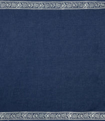 Navy Blue Printed Jaipur Cotton Saree With Printed Floral Motifs-JC1755