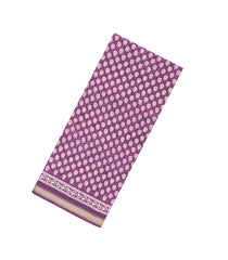 Lilac Printed Jaipur Cotton Saree With Floral Motifs-JC1717