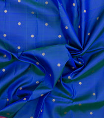 Blue Handloom Kanchipuram Silk Saree With Zari Buttas-KA15237