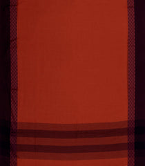 Red Woven Bengal Cotton Saree With Contrast Border-BG1736