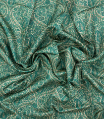 Aquamarine Printed Pure Silk Saree With Floral Motifs-PS0839