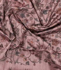 Dusty Pink Printed Art Dupion Saree With Printed Temple Border-BL5075