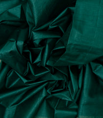 Dark Green Woven Tussar Silk Saree With Meena Floral Border-TU2980