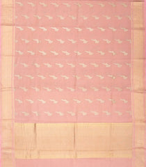 Baby Pink Woven Mysore Crepe Silk Saree With Bird Buttas-MS3135