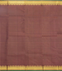 Dark Green Handloom Kanchipuram Silk Saree With Vairaoosi Stripes & Buttas-KA15688