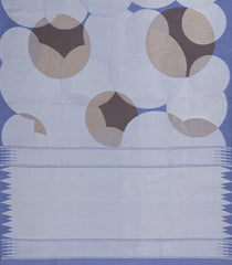 Taupe Woven Art Dupion Saree With Printed Circle Motifs-BL4957
