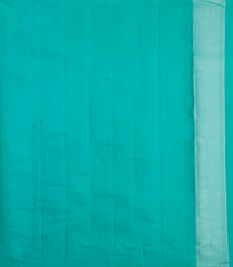 Cyan Handloom Kanchipuram Bridal Silk Saree With Floral Zari Motifs-KA16290