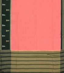 Peach Woven Blended Viscose Saree With Contrast Border-BL5616