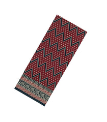 Dark Maroon Printed Jaipur Cotton Saree With Printed Floral Motifs-JC1930